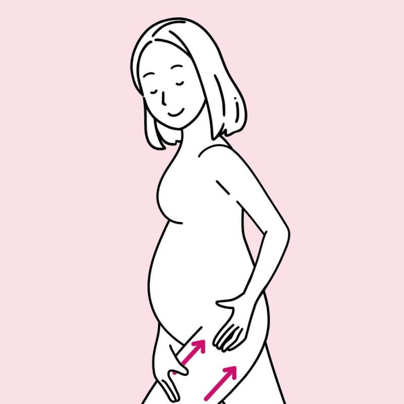 Anleitung zur Bauch Beine Po Massage, wenn man schwanger ist