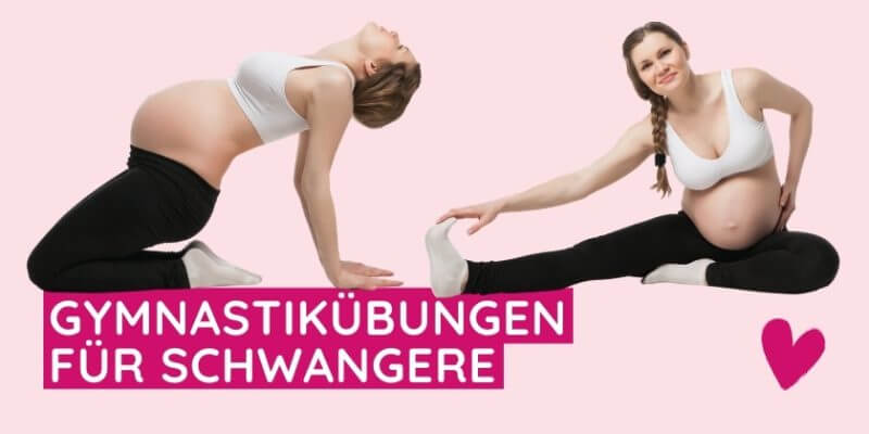 Schwangere Frau macht Gymnastikuebungen