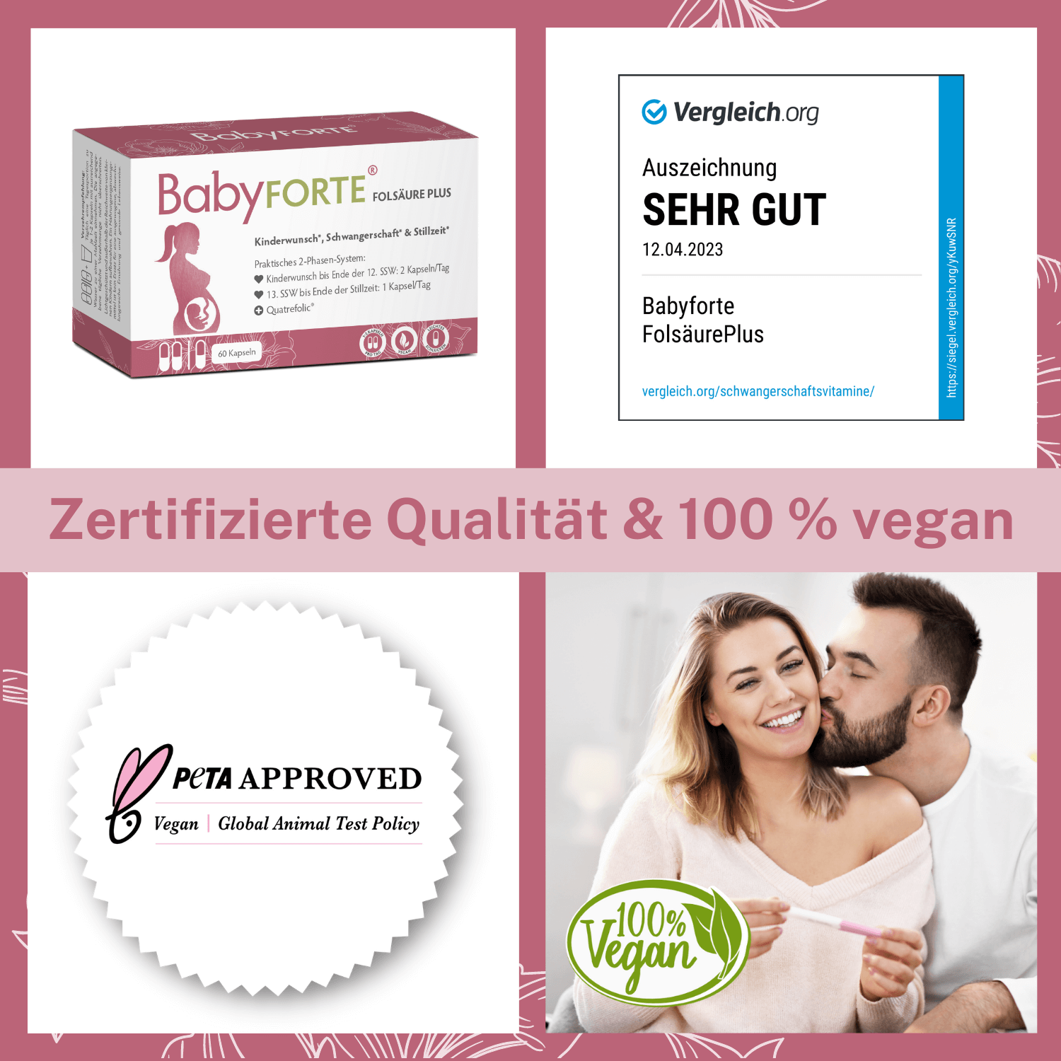 BabyFORTE FolsäurePlus, 2 Phasen System, Vorbereitung, 1. Trimester, 2. Trimester, Stillzeit