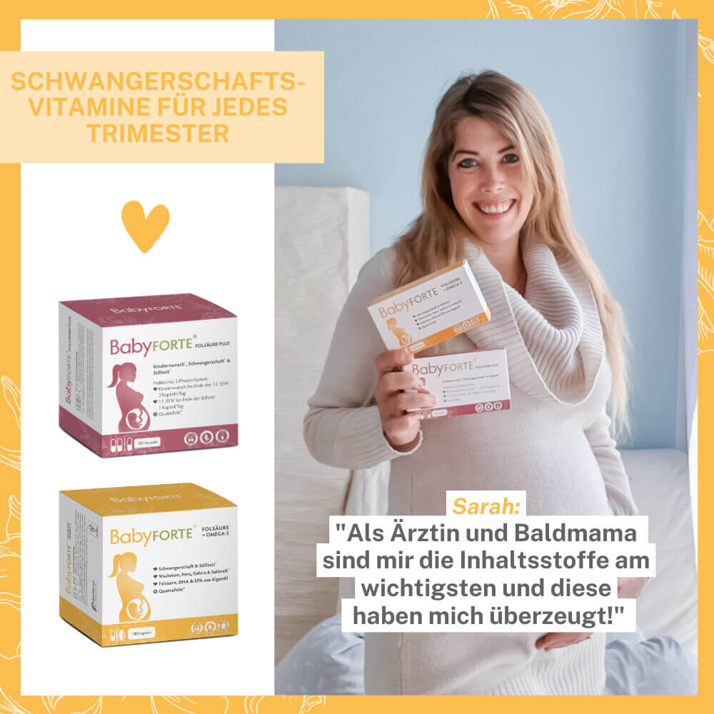 BabyFORTE Folsäure + Omega-3 mit BabyFORTE FolsäurePlus