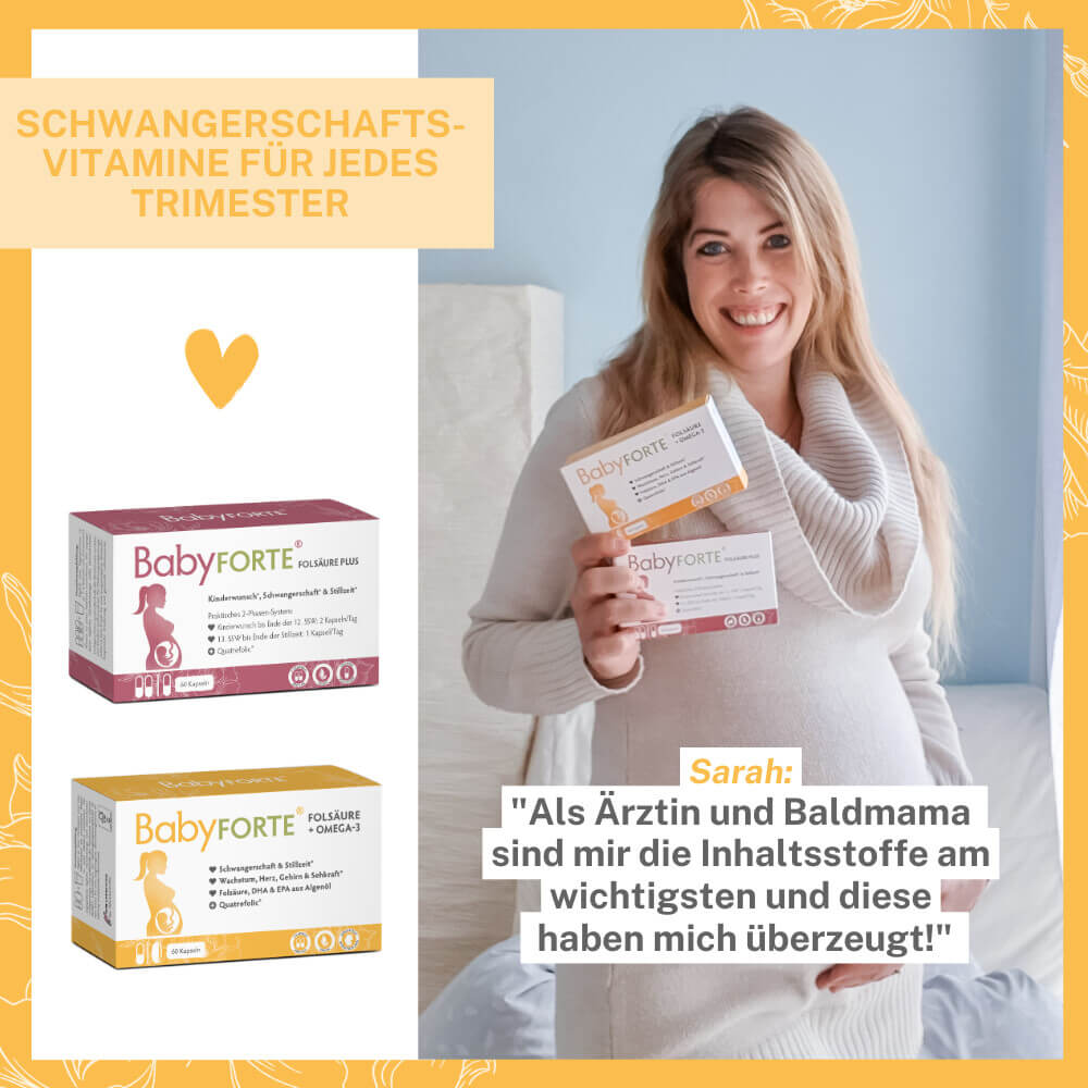BabyFORTE Folsäure + Omega-3 mit BabyFORTE FolsäurePlus