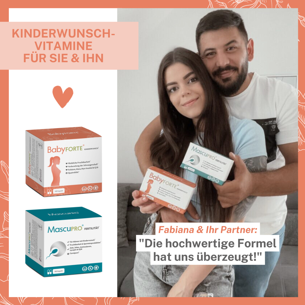 Kinderwunsch ist auch Männersache, mit Kinderwunsch-Vitaminen für den Mann: MascuPRO Fertilität
