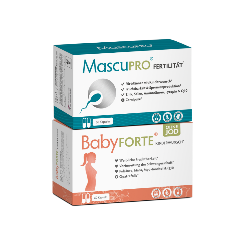 Kinderwunsch-Duo von BabyFORTE & MascuPRO ohne Jod