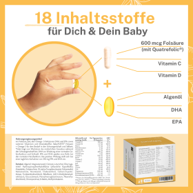 Vorteile auf einen Blick, BabyFORTE Folsäure + Omega-3 Großpackung