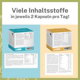 Viele Inhaltsstoffe in jeweils 2 Kapseln pro Tag!