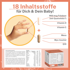 BabyFORTE Kinderwunsch, 18 Mikronährstoffe, Maca, Myo-Inositol, Q10, Vitamin D