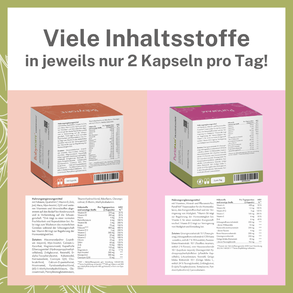 BabyFORTE Liebeswunder – viele Inhaltsstoffe in veganen Kapseln!