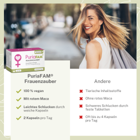Qualitätsmarkmale von PuriaFAM Frauenzauber im Vergleich zu anderen Frauenvitaminen