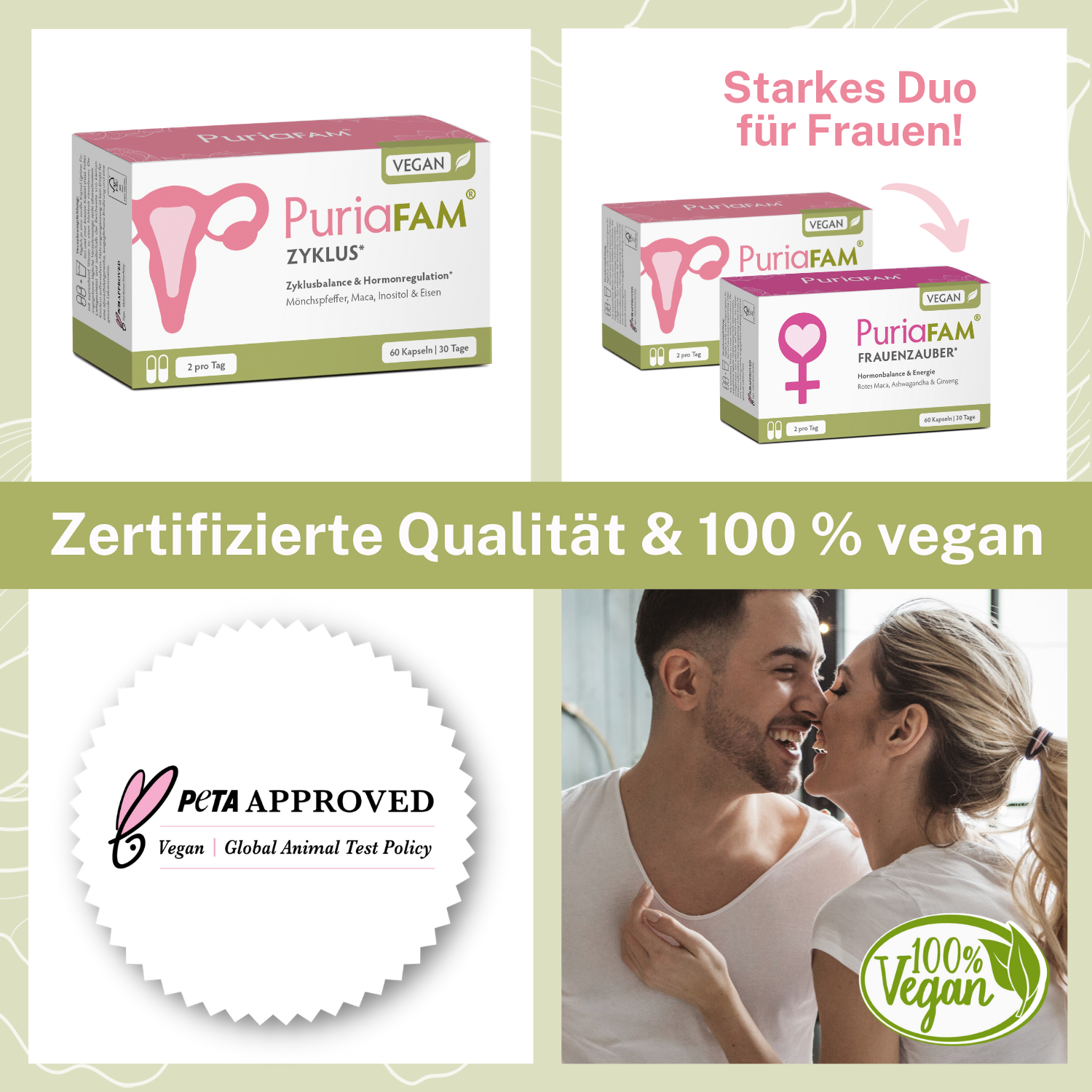 PuriaFAM Zyklus zertifizierte Qualität & 100 % vegan