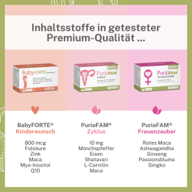 BabyFORTE Kinderwunsch Komplett-Paket – Inhaltsstoffe in getesteter Qualität, Kinderwunsch, Zyklus, Frauenzauber