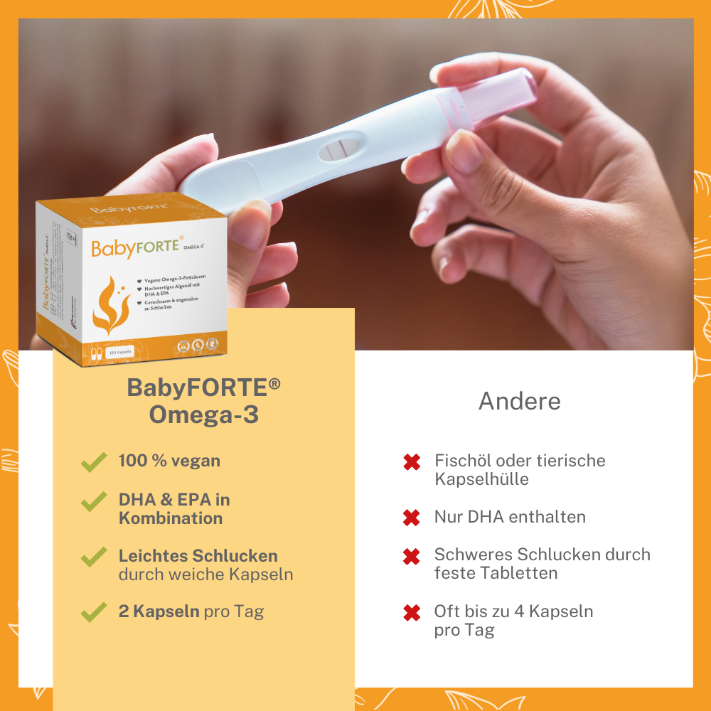 Qualitätsmarkmale von BabyFORTE Omega-3 im Vergleich zu anderen Schwangerschaftsvitaminen