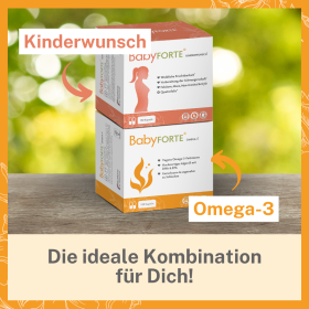 BabyFORTE Omega-3 optimal in Kombination mit BabyFORTE Kinderwunsch