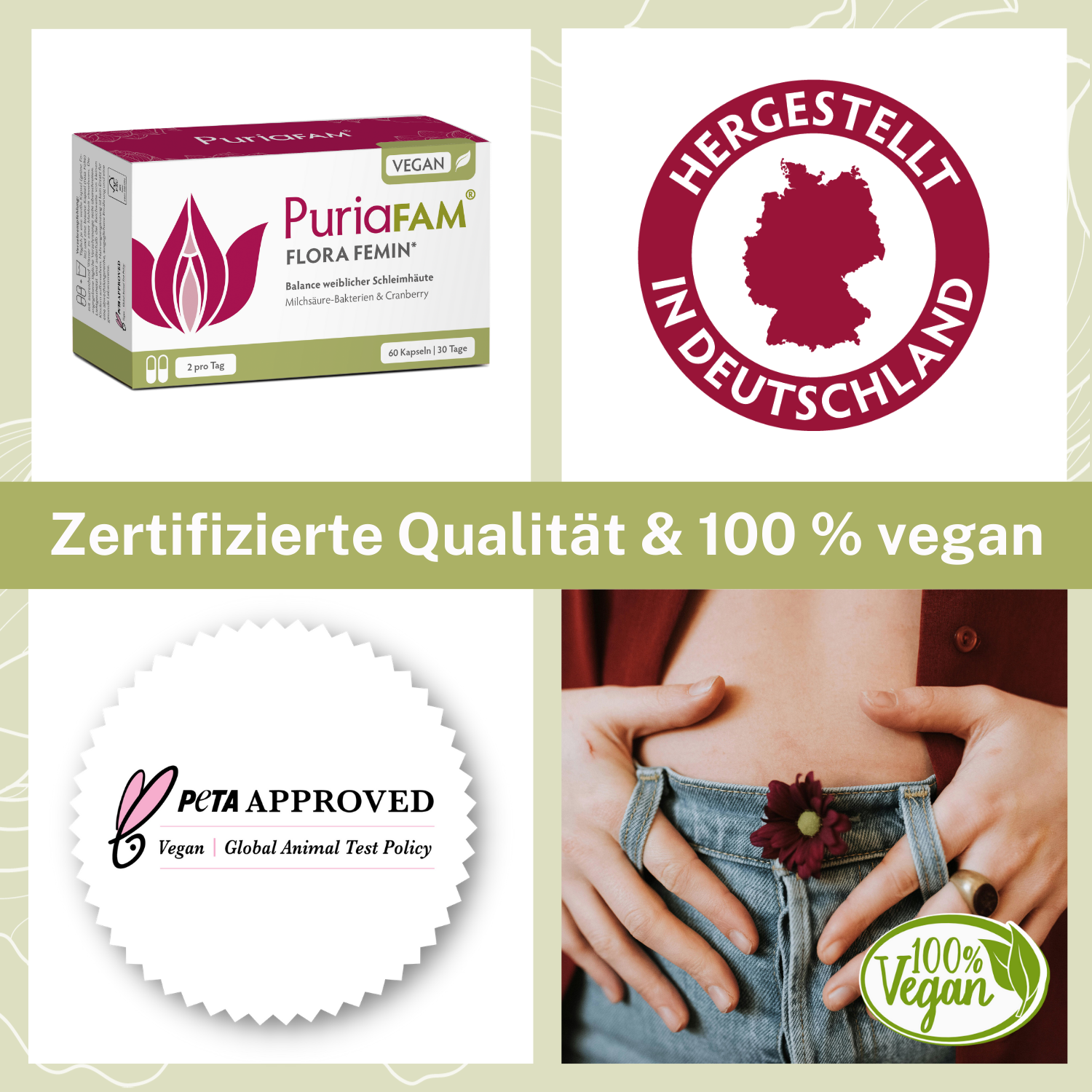 PuriaFAM Flora Femin Vorteile und Siegel